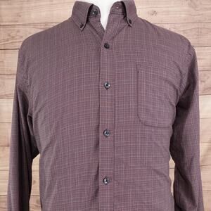 Van Heusen Flex Shirt Mens Large Button Up Long Sleeve Plaid Pocket Casual